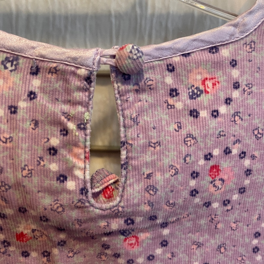 Laura Ashley Floral Dress Lavender Sleeveless Ribbon Girls 6 Easter Vintage - Picture 4 of 6